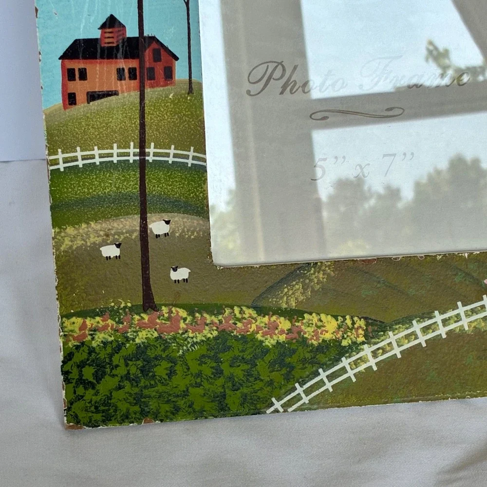 Nantucket Home Photo Frame 5x7 Wood Farmhouse Folk Art Country Rustic Pastoral